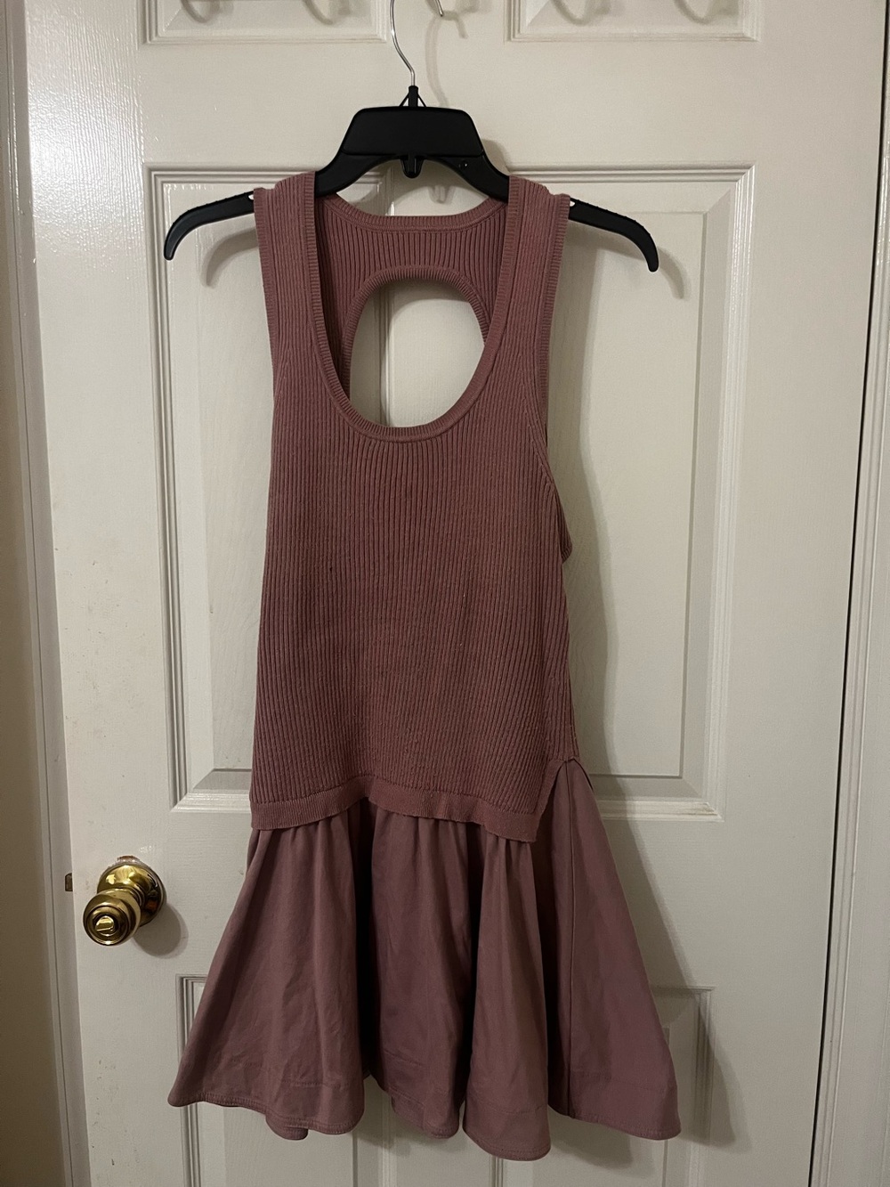 Anthropologie Daily Practice Mauve Ribbed Tank Dress